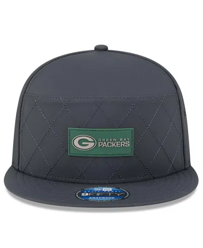 New Era Men's Charcoal Green Bay Packers 2025 Sideline Cold Weather Split Panel 9fifty Snapback Hat In Gray