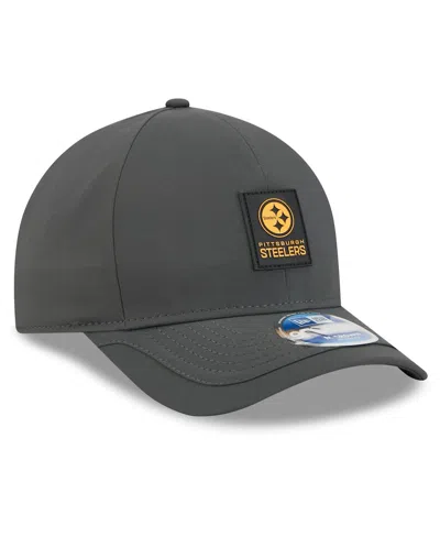 New Era Men's Charcoal Pittsburgh Steelers 2025 Sideline Cold Weather 9forty M-crown Adjustable Hat In Gray