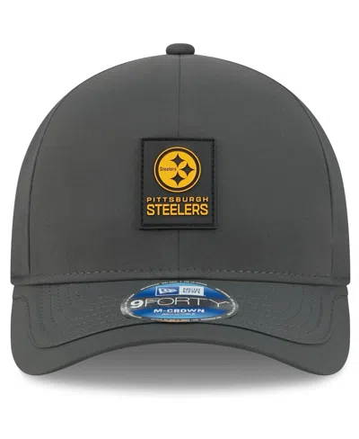 New Era Men's Charcoal Pittsburgh Steelers 2025 Sideline Cold Weather 9forty M-crown Adjustable Hat In Gray