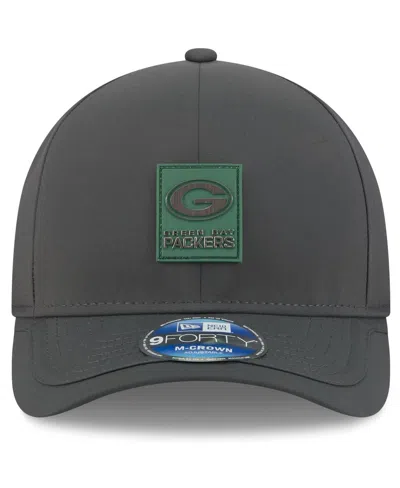 New Era Men's Charcoal Green Bay Packers 2025 Sideline Cold Weather 9forty M-crown Adjustable Hat In Gray