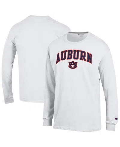 Champion White Auburn Tigers Arch Over Logo Long Sleeve T-shirt In White
