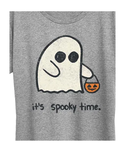 Hybrid Apparel Halloween It's Spooky Time Women's Short Sleeve Graphic T-shirts In Gray