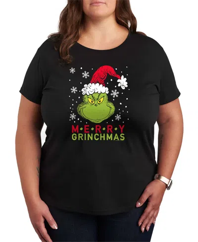 Hybrid Apparel Merry Grinchmas Christmas Women's Short Sleeve Graphic T-shirts In Black