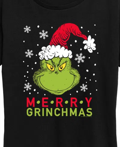 Hybrid Apparel Merry Grinchmas Christmas Women's Short Sleeve Graphic T-shirts In Black