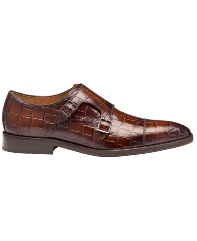 Johnston & Murphy Sullivan Cap Toe Double Monk Strap Shoe In Animal Print