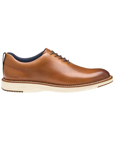 Johnston & Murphy Upton Perforated Plain Toe Oxford In Brown