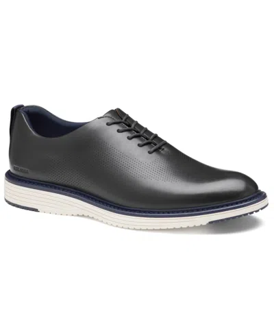 Johnston & Murphy Upton Perforated Plain Toe Oxford In Black