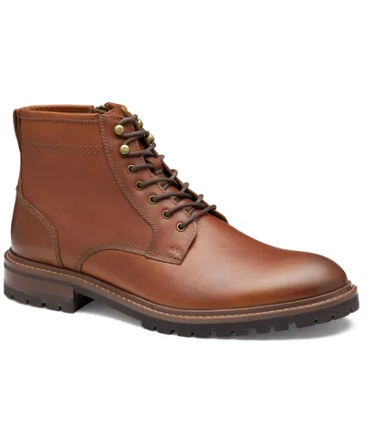 Johnston & Murphy Dudley Plain Toe Lug Boot In Brown