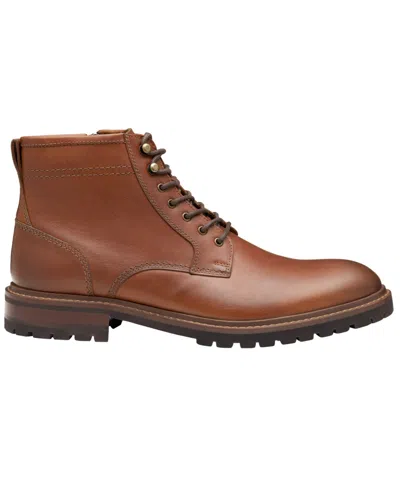 Johnston & Murphy Dudley Plain Toe Lug Boot In Brown