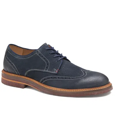Johnston & Murphy Calder Wingtip Derby In Blue