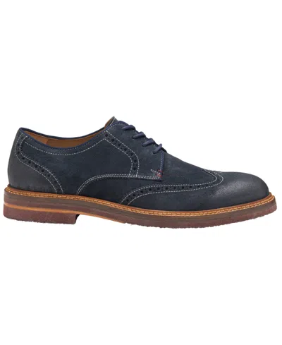 Johnston & Murphy Calder Wingtip Derby In Blue