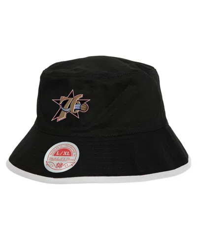 Mitchell & Ness Men's Black Philadelphia 76ers Flip It Reversible Bucket Hat In Black