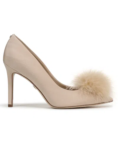 Sam Edelman Hazel Feather Embellished Pump In Neutral