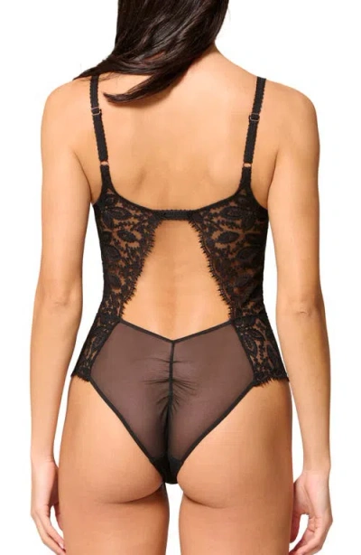 Simone Perele Embroidered Bodysuit In Brown