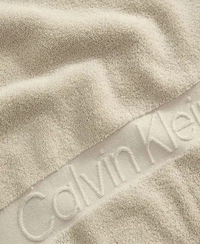Calvin Klein Iconic Cotton Jacquard Hand Towel, 30" X 16" In Nude