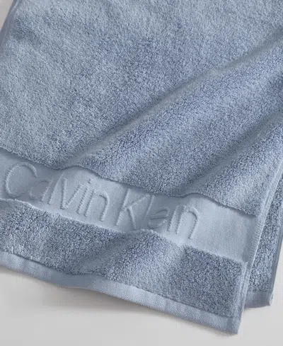 Calvin Klein Iconic Cotton Jacquard Hand Towel, 30" X 16" In Blue