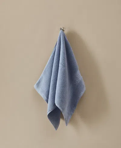 Calvin Klein Iconic Cotton Jacquard Hand Towel, 30" X 16" In Blue