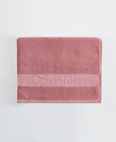 Calvin Klein Iconic Cotton Jacquard Hand Towel, 30" X 16" In Pink