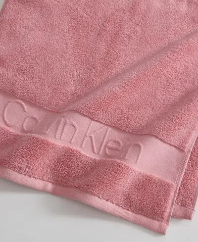 Calvin Klein Iconic Cotton Jacquard Hand Towel, 30" X 16" In Pink