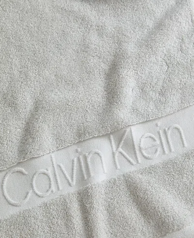Calvin Klein Iconic Cotton Jacquard Hand Towel, 30" X 16" In Gray