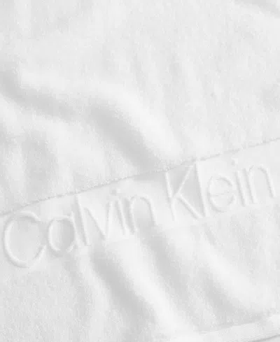 Calvin Klein Iconic Cotton Jacquard Hand Towel, 30" X 16" In White