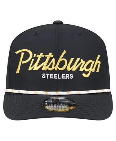 New Era Men's Black Pittsburgh Steelers Script 9seventy Adjustable Hat In Black