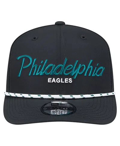 New Era Men's Black Philadelphia Eagles Script 9seventy Adjustable Hat In Black