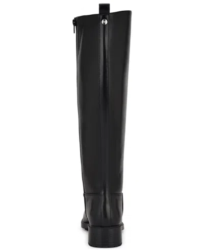 Nine West Womens Barile Tall Block Heel Boots Regular Wide Calf In Black