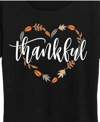 Hybrid Apparel Plus Sizeheart Thankful Women's Short Sleeve Graphic T-shirts In Animal Print