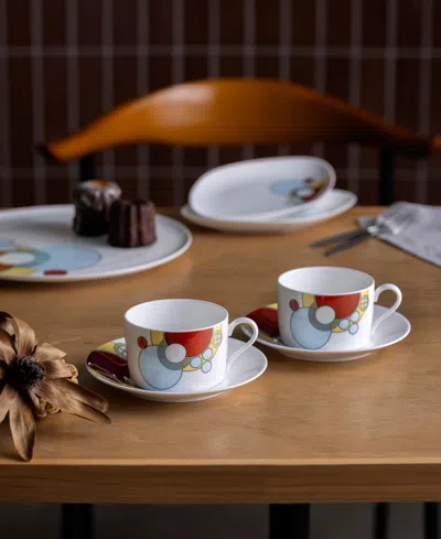 Noritake Frank Lloyd Wright Imperial Cabaret Set Of 2 Cups & Saucers, 6 Oz. In Multi