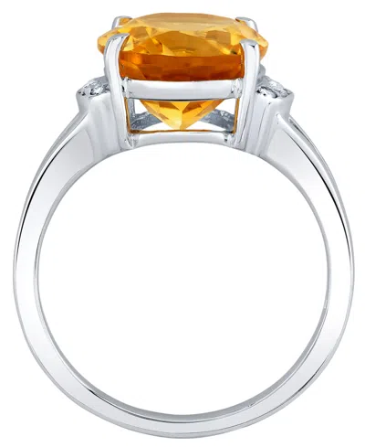 Macy's Citrine (4-1/2 Ct. T.w.) And Diamond Accent Ring In Sterling Silver In Orange