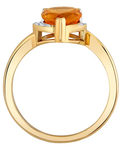 Macy's Citrine (1-3/4 Ct. T.w.) And Diamond Accent Ring In 10k Yellow Gold In Orange