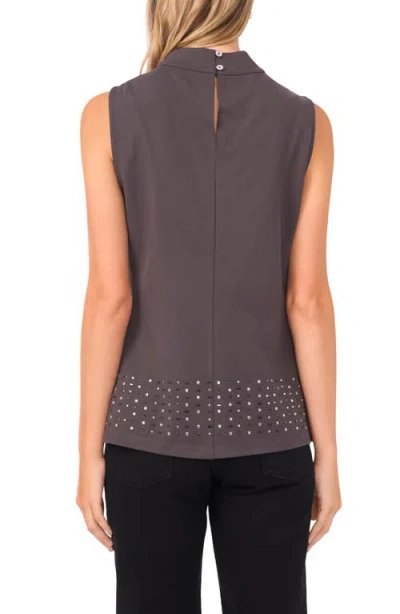 Vince Camuto Bead Detail Mock Neck Top In Gray