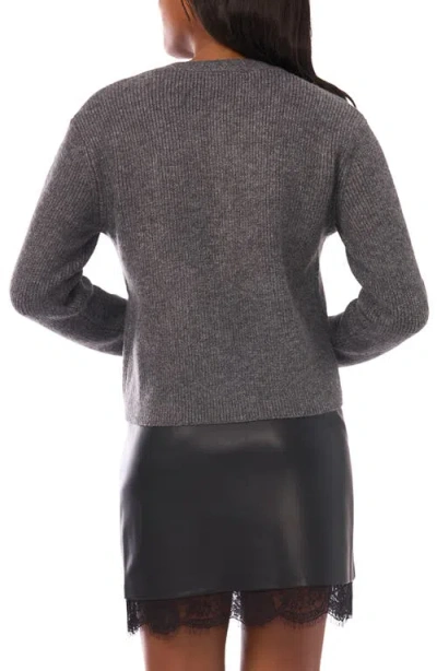 Vince Camuto Beaded Shoulder Cardigan In Gray