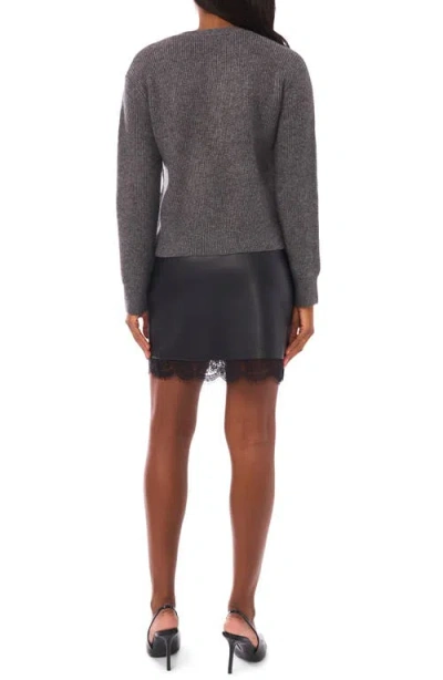 Vince Camuto Beaded Shoulder Cardigan In Gray