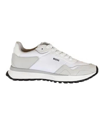 Hugo Boss Boss Men's Jonah Round Toe Running Shoes In White