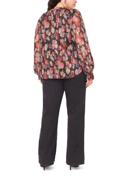 Vince Camuto Plus Size Long-sleeve V-neck Top In Multi