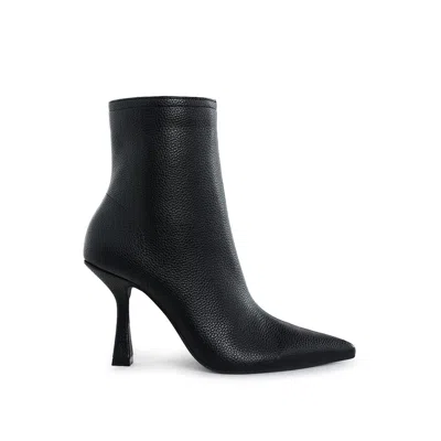 Rag & Co Women's Tentia Metallic Pleather Spool Heel Boots In Black In Black