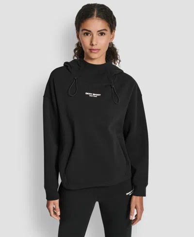 Dkny Women's Brooklyn Scuba Pull-on Hoodie In Black