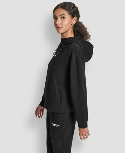 Dkny Women's Brooklyn Scuba Pull-on Hoodie In Black