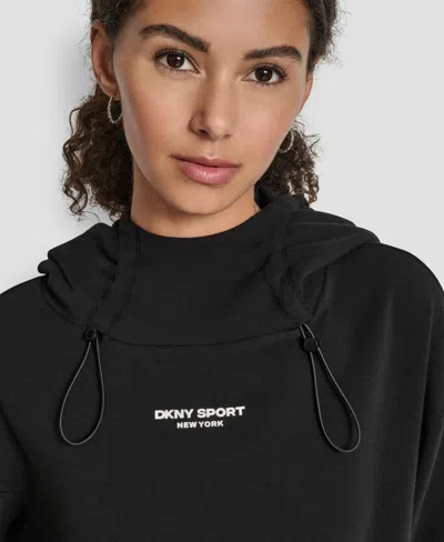 Dkny Women's Brooklyn Scuba Pull-on Hoodie In Black