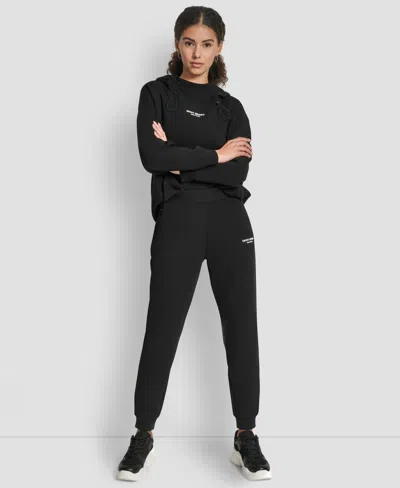 Dkny Cotton Blend Joggers In Black
