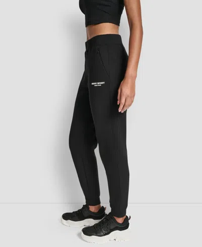 Dkny Cotton Blend Joggers In Black