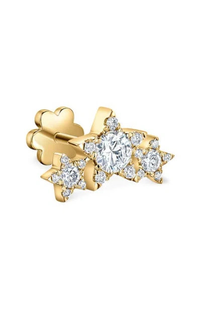 Maria Tash Three Star Garland Diamond Threaded Stud Earring In Multi
