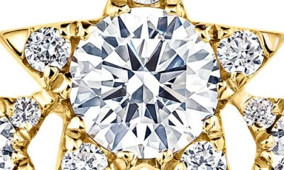 Maria Tash Three Star Garland Diamond Threaded Stud Earring In Multi