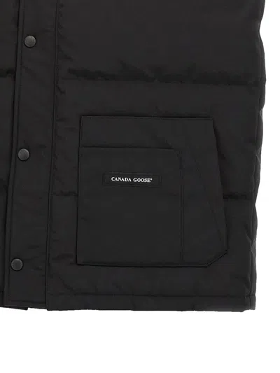 Canada Goose Charcoal Polyester Blend Freestyle Sleeveless Down Jacket In Black