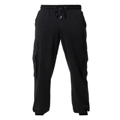 Metamorphoza Black / Grey Mens Cotton Cargo Trousers In Black In Black