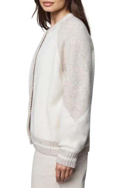 Splendid Rhodes Wool Blend Varsity Shacket In Neutral