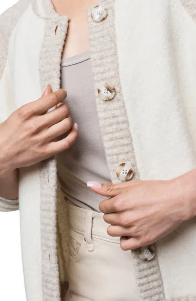 Splendid Rhodes Wool Blend Varsity Shacket In Neutral