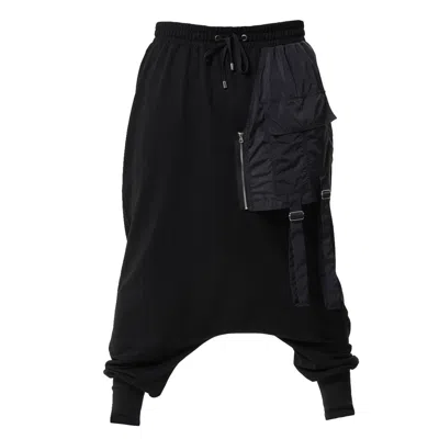 Metamorphoza Men's Mans Baggy Trousers With Pocket Accents In Black In Black